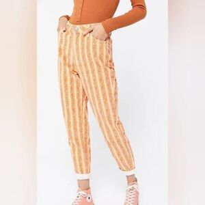 Striped Floral Orange High-Waist Urban Outfitters BDG mom jeans
